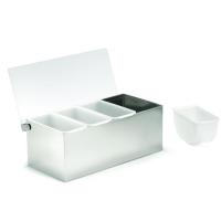 Condiment holder stainless steel 4 deep compartment