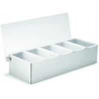 Condiment holder stainless steel 5 compartment