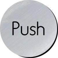 Push silver metallic door disc 3