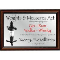 Framed weights measures act 25ml silver 5 5x8