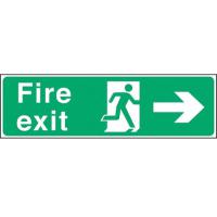 Fire exit arrow right sticker 17 7x6