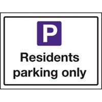 Residents only parking sign 12x15 75
