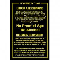 Proof of age drunken behaviour sign 10 25x6 75
