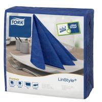 Linstyle dark blue dinner napkin 39cm square 4 fold 1 ply