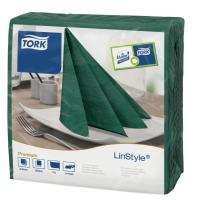 Linstyle dark green dinner napkin 39cm square 4 fold 1 ply