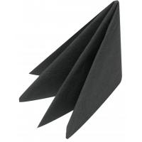 Black napkin 40cm square 4 fold 3 ply