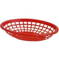 Plastic oval side order basket 19 5x14x4 5cm red