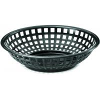 Plastic round serving basket 20x5cm black