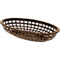 Classic oval plastic basket 24x14x4 5cm brown