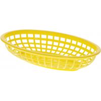 Classic oval plastic basket 24x14x4 5cm yellow