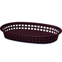 Chicago oval plastic basket 26 5x17 75x3 75cm brown