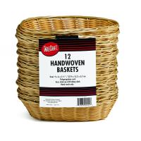 Wholesale pack polythylene oval woven basket natural 23x15x5 7cm