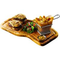 Genware olive wood serving board with groove