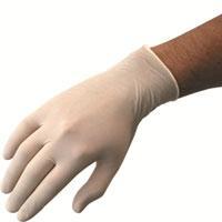 Jangro pre powdered latex disposable gloves natural medium