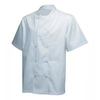 Short sleeved basic chef jacket white x small 32 34