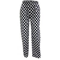 Black white large check chefs trousers large