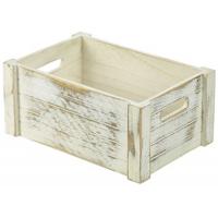 Genware wooden crate white wash finish 27x16x12cm