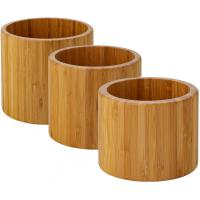 Set of 3 bamboo riser display bowl