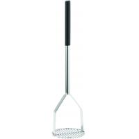 Potato masher chrome plated with round face vinyl handle 61cm