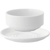 Pure white economy stacking soup bowl 28cl 10oz saucer 17 5cm 7