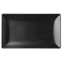 Noir matt black plate rectangular 25x14 5cm 10x5 75