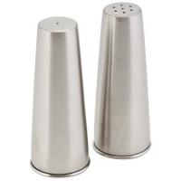 Genware stainless steel conical condiment set