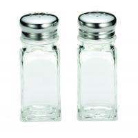 Paneled pepper shaker with stainless steel top