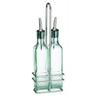 Prima bottle set with stainless steel pourers chrome rack 8 5oz 251ml