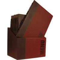 Menu holder contemporary style 4 page wine red box of 20 a4