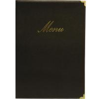 Menu holder classic style 4 page black a5