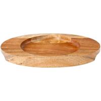 Oval wooden board with round indent 8 5x6 25 22x16cm