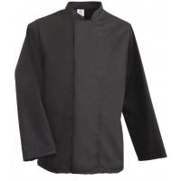 Black long sleeve chefs jacket concealed stud fastening large
