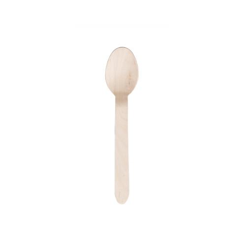 Biodegradable birchwood dessert spoon