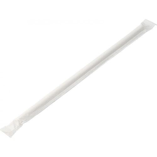 Biodegradable paper straw individually wrapped white 8 20cm