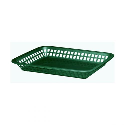 Grande rectangular plastic basket 27x19 5x3 75cm forest green