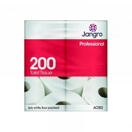 Jangro traditional toilet roll 200 2 ply sheets