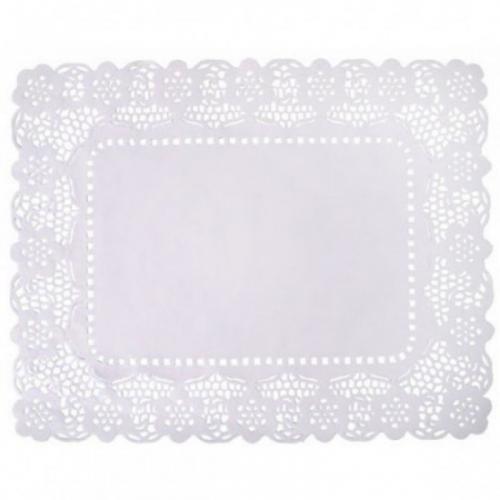 Paper lace tray doyley oblong white 40x30cm