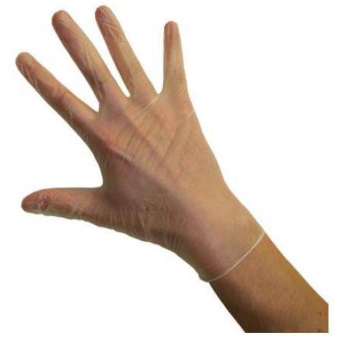 Powder free vinyl disposable gloves clear small