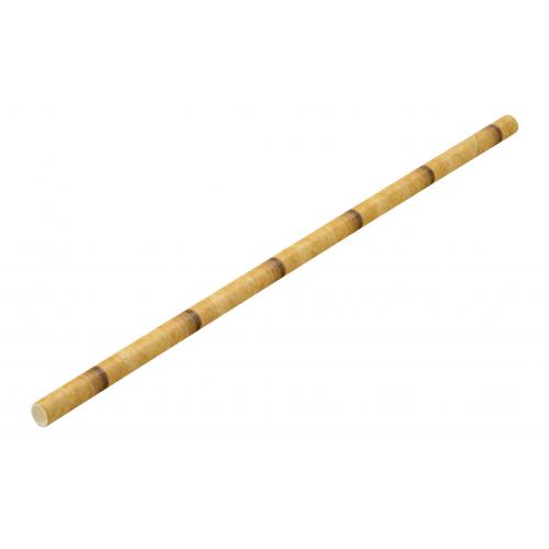 Straight straw paper bamboo effect 20cm 8 x 6mm