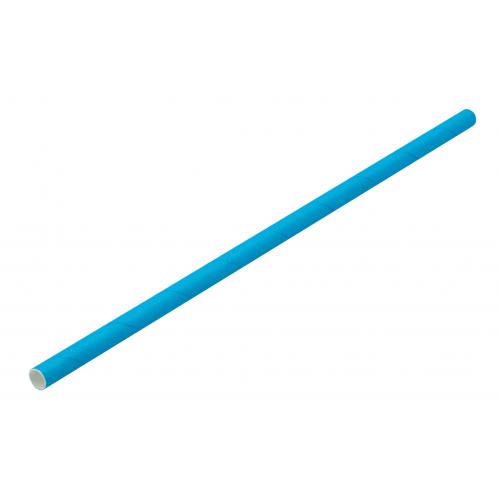 Straight straw paper blue 20cm 8 x 6mm