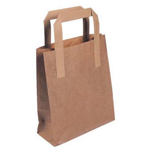 Take away paper carrier bag brown small