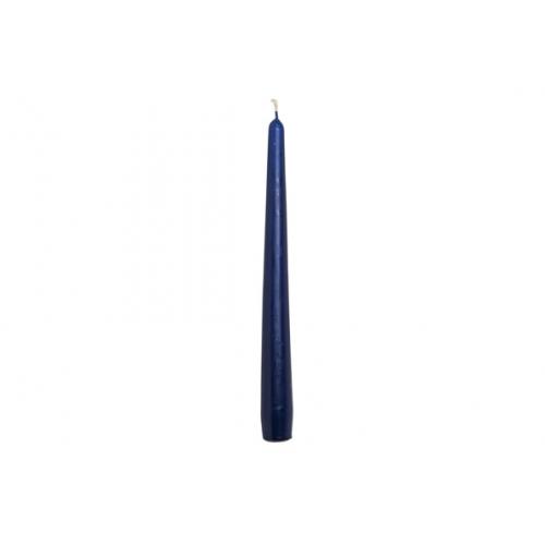 Tapered candle dark blue 25cm 10 tall