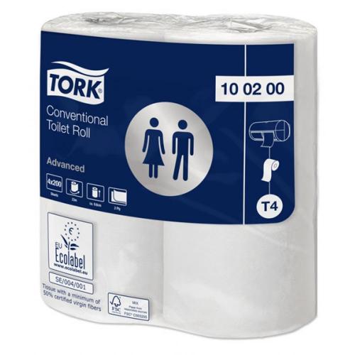 Tork 2 ply conventional toilet roll advanced white 200