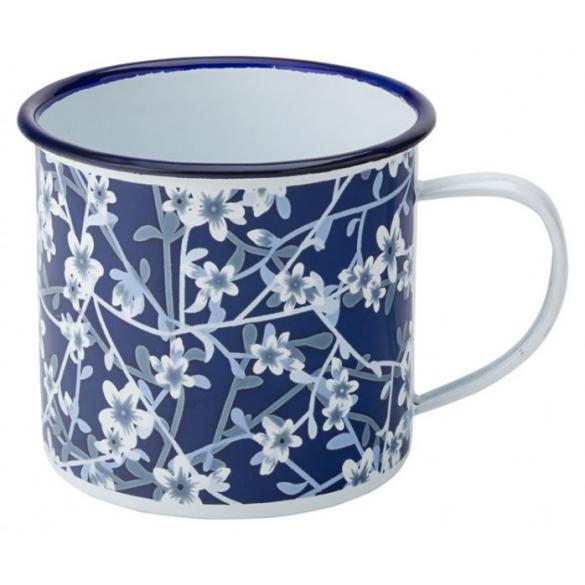 Eagle enamel heritage mug blue white flowers 38cl 13 5oz 8cm 3