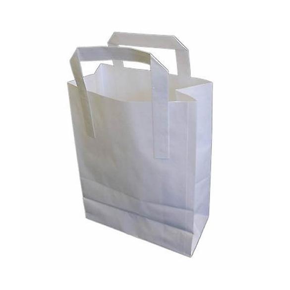 Take away paper carrier bag white medium