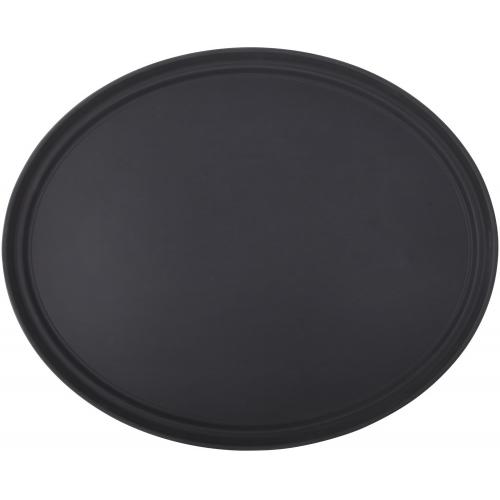 Non slip tray oval black 68 5 x 56 5cm 27 x 22