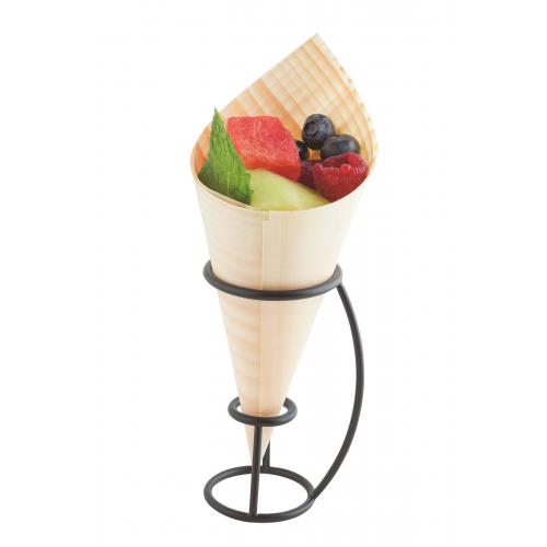 Black powder coated metal disposable cone holder to hold one cone