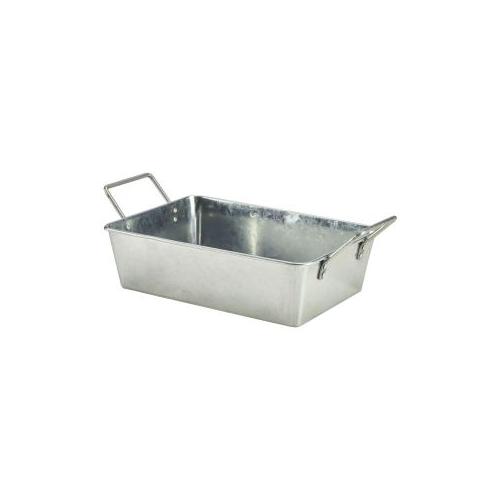 Galvanised steel rectangular serving bucket 24 x 16 7 x 7cm