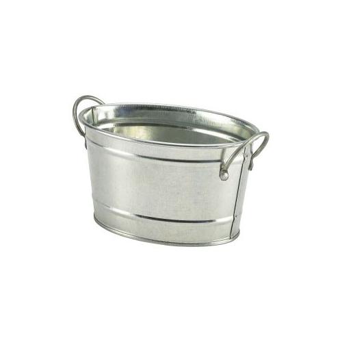 Galvanised steel serving bucket 15 5 x 11 x 8 5cm