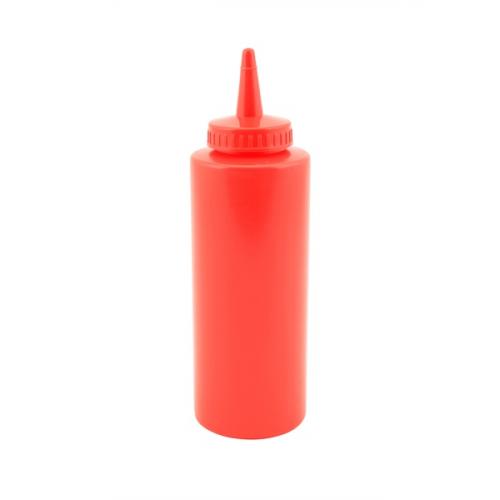 Genware squeeze bottle red 12oz 35cl
